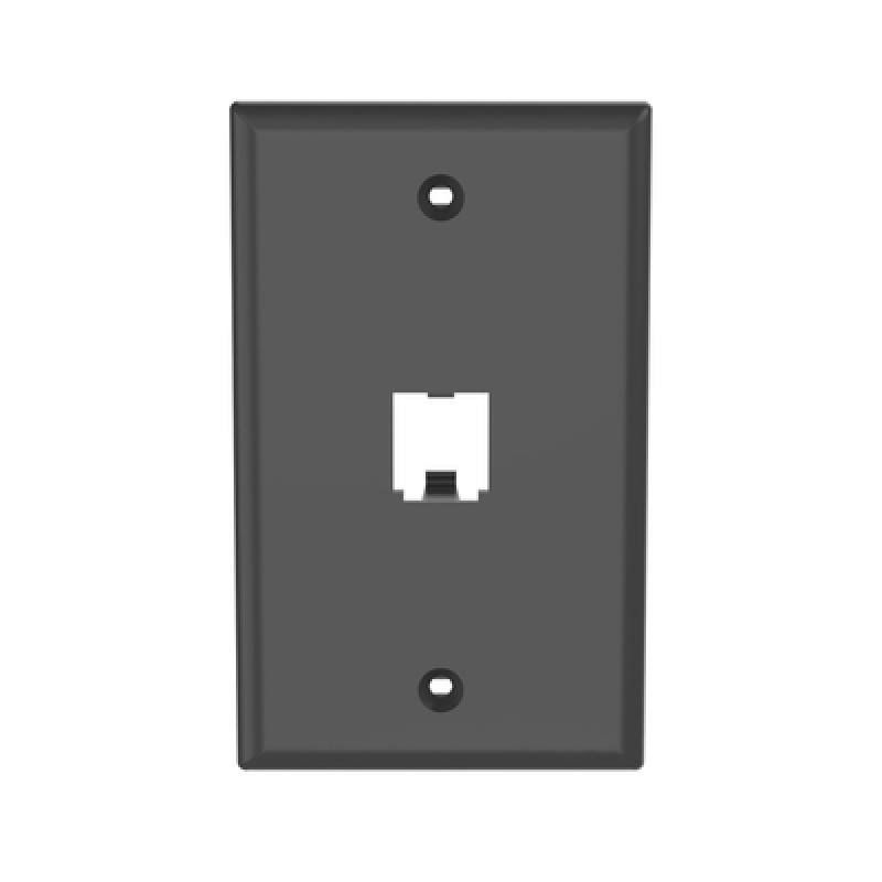 Placa de Pared Vertical Clásica Salida Para 1 Puerto MiniCom Color Negro image 2