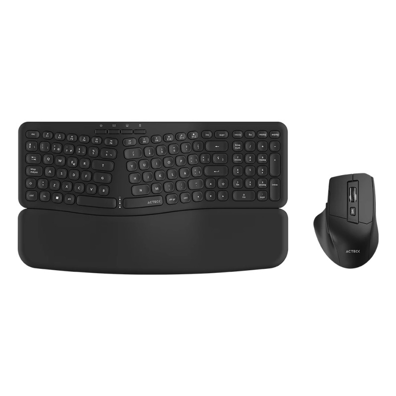 KIT TECLADO Y MOUSE ACTECK CREATOR ULTRA CONFORT MK650 / INALAMBRICO / MEMBRANA / ERGONOMICO / REPOSABRAZOS / NEGRO / AC-939867