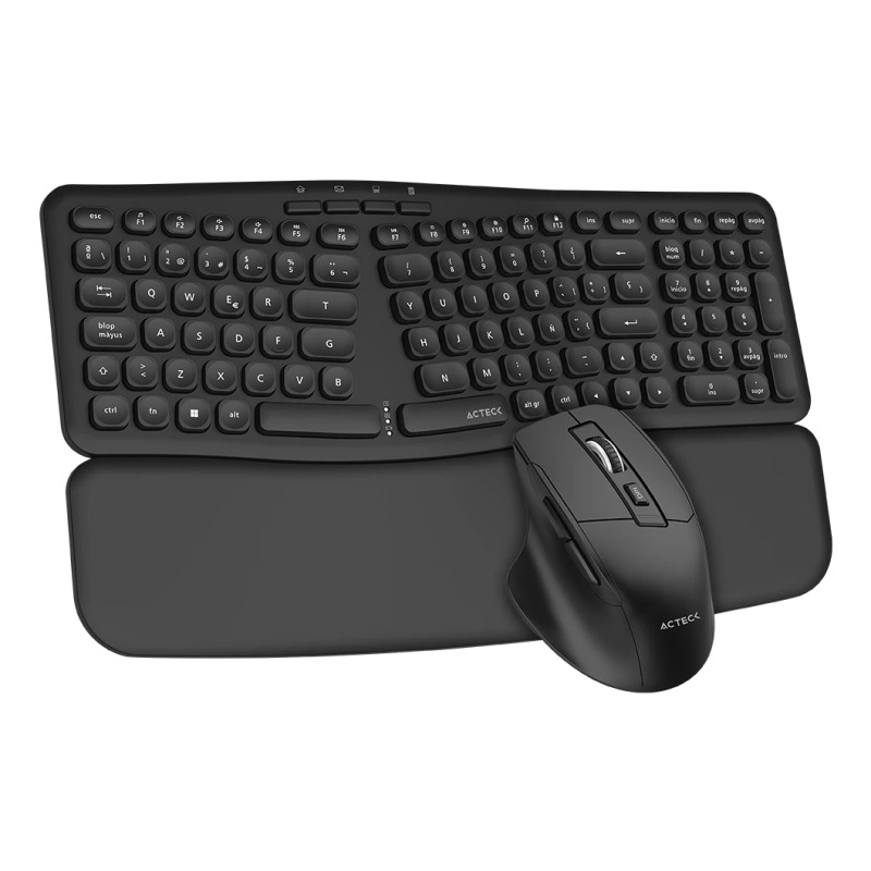 KIT TECLADO Y MOUSE ACTECK CREATOR ULTRA CONFORT MK650 / INALAMBRICO / MEMBRANA / ERGONOMICO / REPOSABRAZOS / NEGRO / AC-939867 image 3