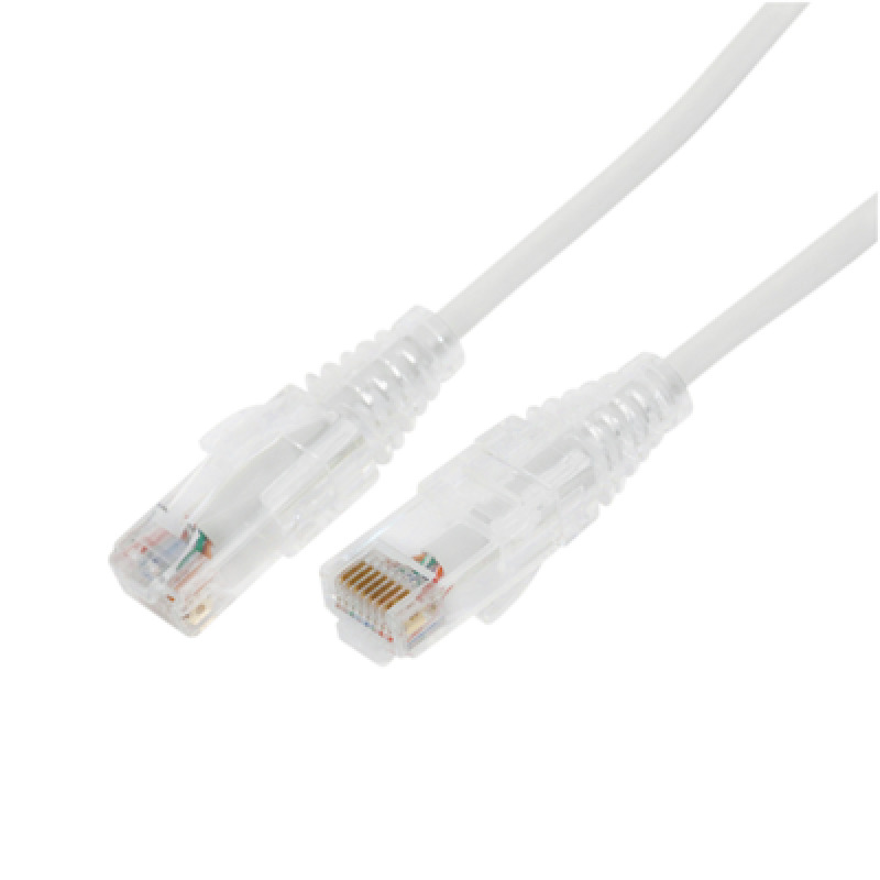 Cable de Parcheo Slim UTP Cat6A  1 m Blanco Diámetro Reducido 28 AWG