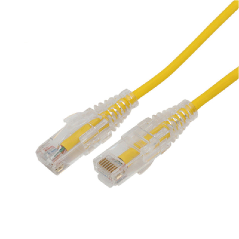 Cable de Parcheo Slim UTP Cat6A  2 m Amarillo Diámetro Reducido 28 AWG