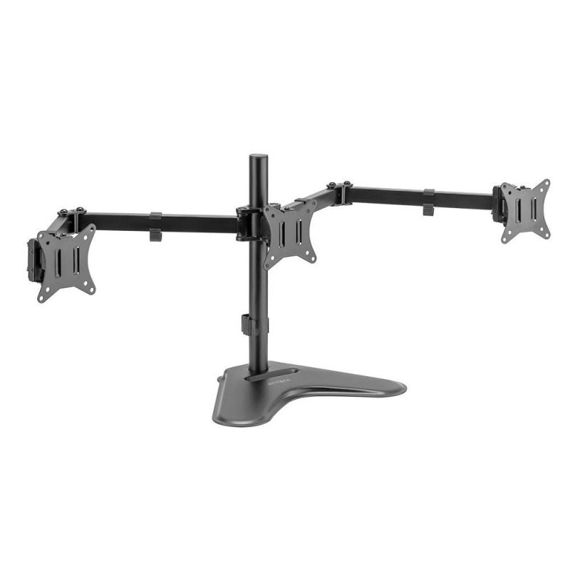SOPORTE ACTECK ENFORCE ZONE-B SM435 / DE ESCRITORIO / 3 MONITORES / 17 - 32 PULG / HASTA 9 KG POR BRAZO / INCLINACION Y GIRO AJUSTABLE / VESA 75 - 100 MM / ORGANIZADOR DE CABLES / NEGRO / AC-939676