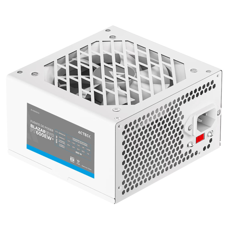 FUENTE DE PODER ACTECK BLAZAR EVO FT600EW/ ATX / 600 W / NO MODULAR / VENTILADOR 120 MM /  BLANCO / ES-05003EW image 4