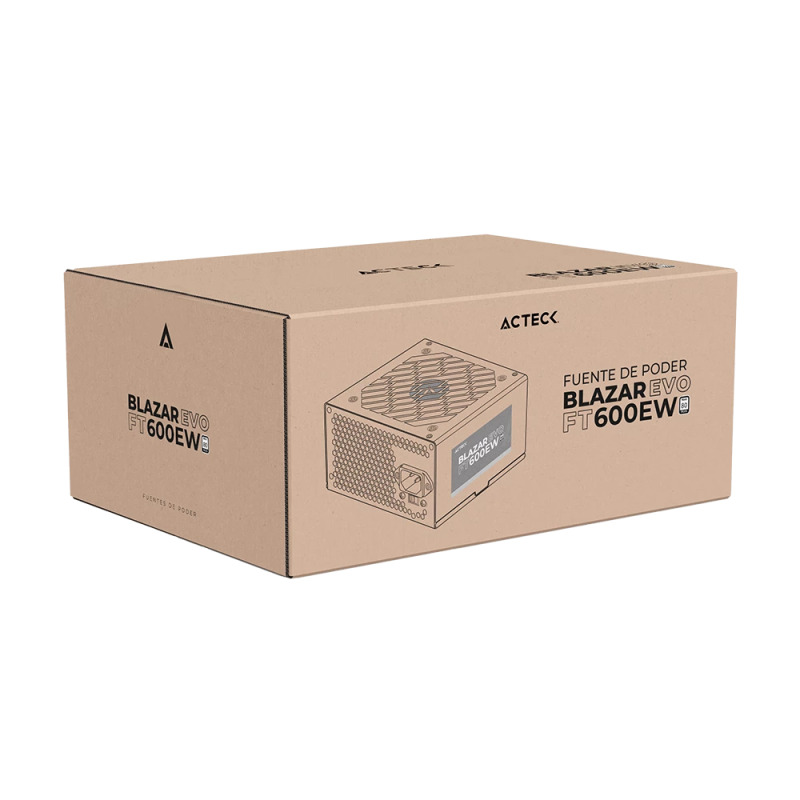 FUENTE DE PODER ACTECK BLAZAR EVO FT600EW/ ATX / 600 W / NO MODULAR / VENTILADOR 120 MM /  BLANCO / ES-05003EW image 9