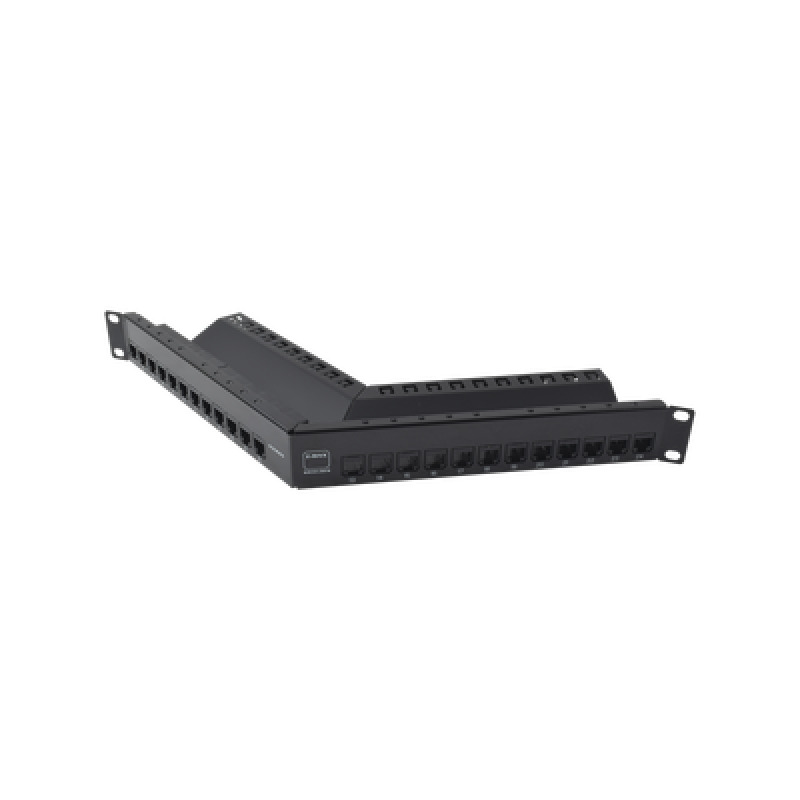 Patch Panel ZMAX de 24 puertos Blindado Precargado con Jacks Categoria 6A Angulado 1UR image 2