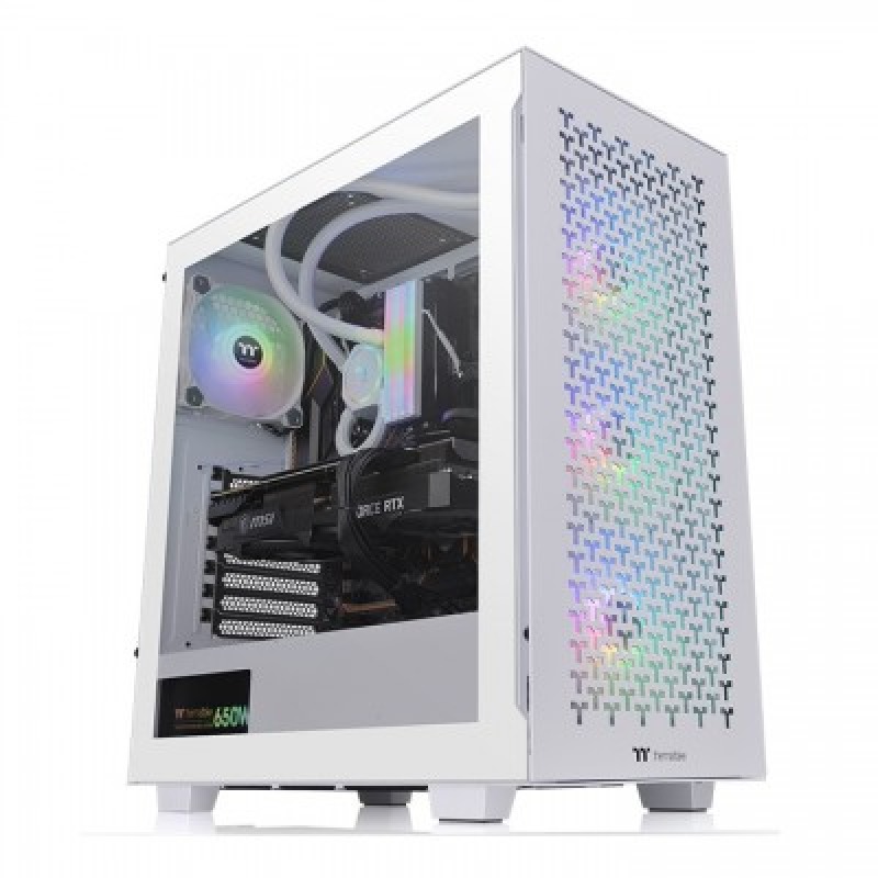 Gabinete Thermaltake V350 Air Snow ARGB blanco 3xVentiladores Semi torre CA-1S3-00M6WN-03