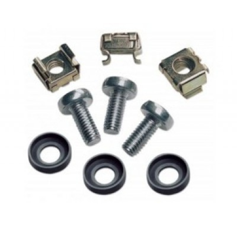 INTELLINET 713658 - Tornillos M6/ Tuerca Enjaulada / Paquete con 100 juegos / (Sobre Pedido)