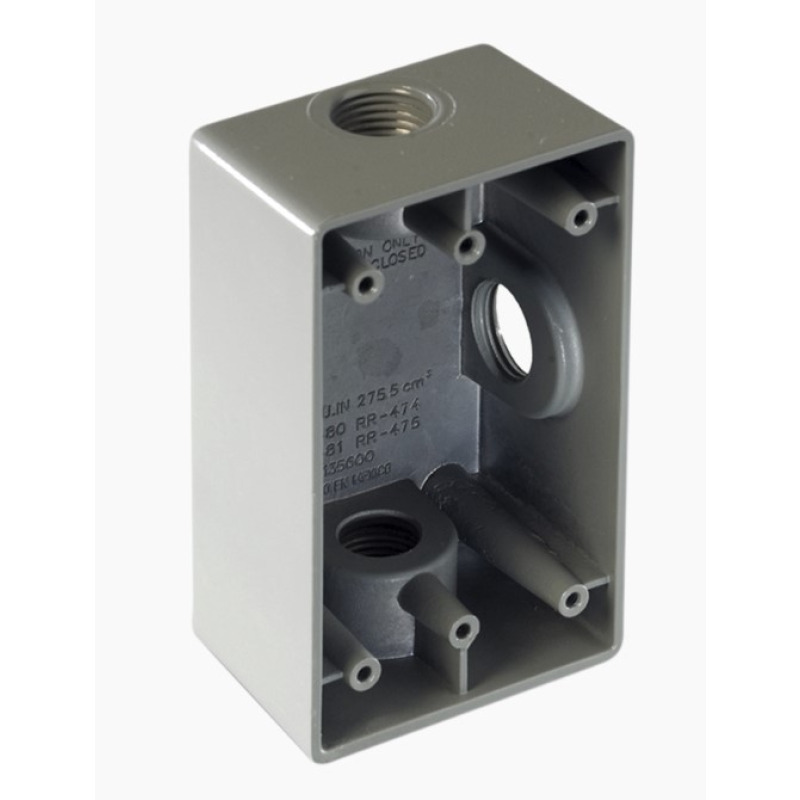 Caja Condulet FS de 3/4  1905 mm con tres bocas a prueba de intemperie