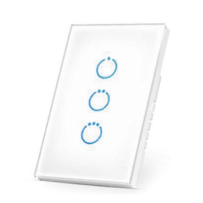 ZWAVE Interruptor On/Off panel táctil touch inalámbrico Zwave Plus 3 botones Compatible con Hubitat HC8 Álula  M2M otro