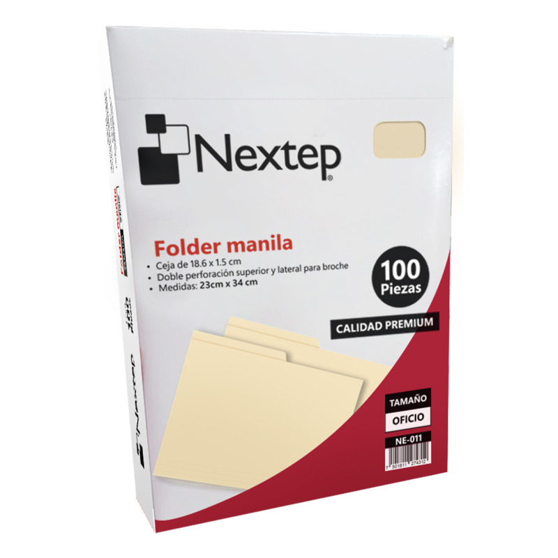 Folder Economico Nextep Oficio Manila Paquete con 100 Piezas