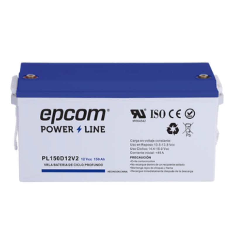 Batería 12 Vcc / 150 Ah / UL / Tecnología AGMVRLA / CICLO PROFUNDO / Uso en aplicación fotovoltaica / terminales T5
