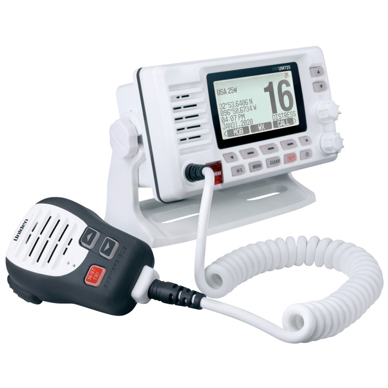 Radio Móvil Marino VHF color blanco con receptor de GPS integrado puerto de conexión NMEA 2000 25W de potencia de RF sumergible IPX8 image 6