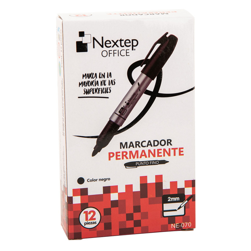 MARCADOR PERMANENTE NEXTEP PUNTO FINO 2MM NEGRO C/12 PZAS image 3