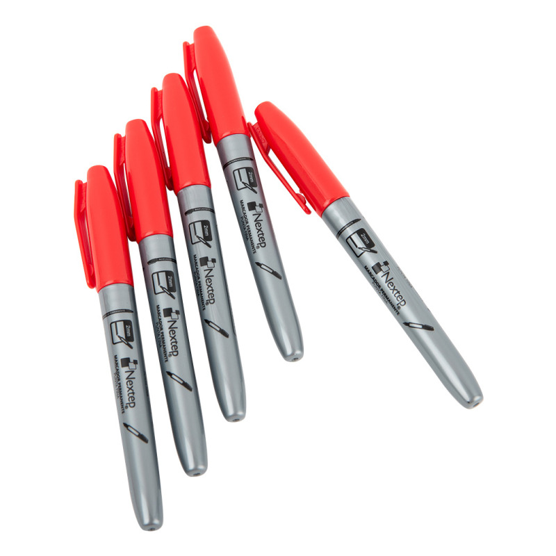 Nextep NE-071 marcador permanente Punta fina Rojo 12 pieza(s)