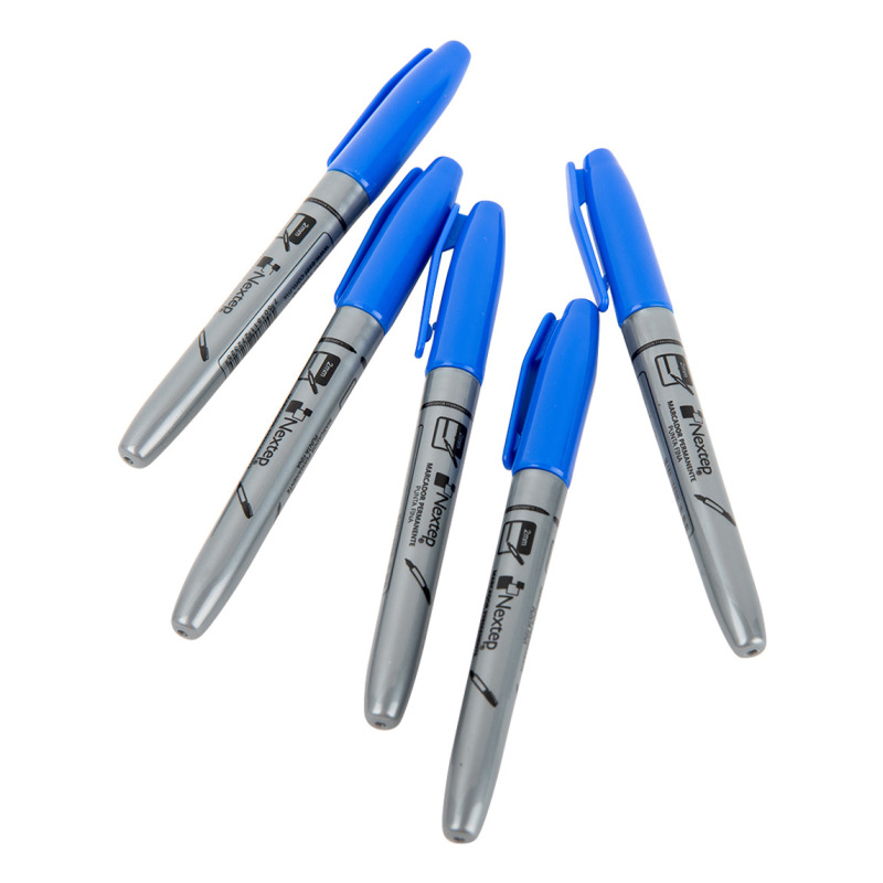 Nextep NE-072 marcador permanente Punta fina Azul 12 pieza(s)
