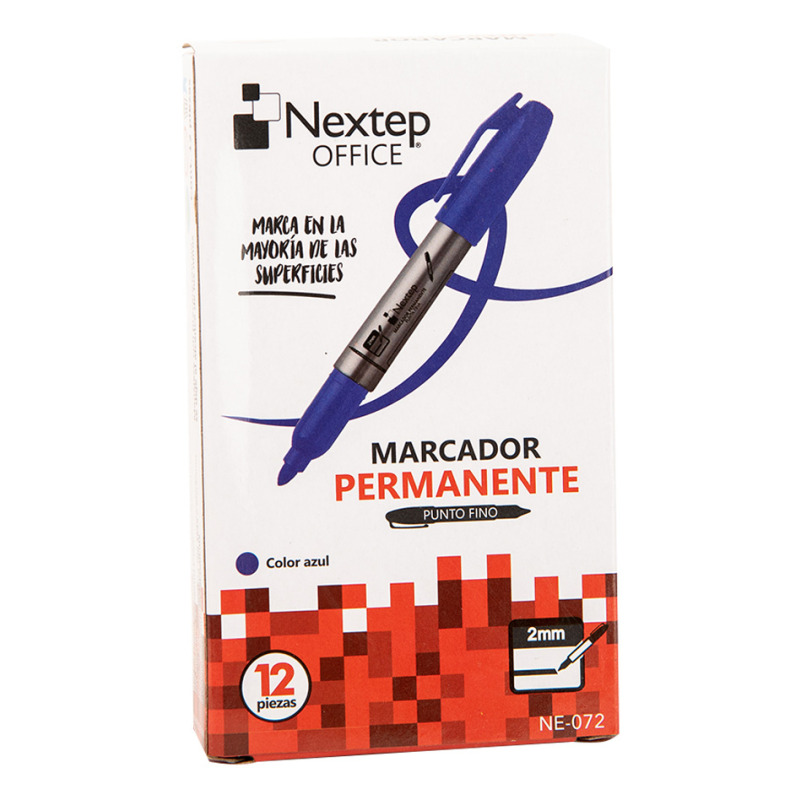 Nextep NE-072 marcador permanente Punta fina Azul 12 pieza(s) image 3