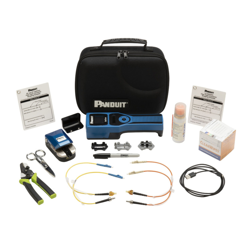 Kit Completo de Herramienta OCTT Opticam 2 de Panduit para Terminación de Conectores PrePulidos LC SC o ST Incluye Desforradora y Cleaver 