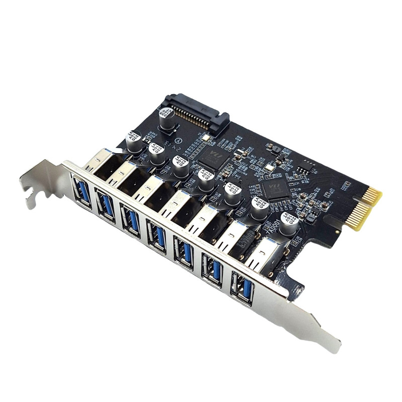 Tarjeta PCI Express X-Media XM-PEX-U307 con 7 puertos USB 3.0 transferencia de hasta 5Gbps por puerto image 2