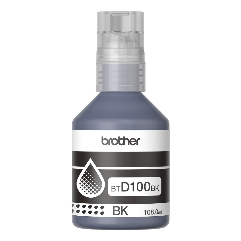 BOTELLA DE TINTA BROTHER NEGRA BTD100BK DE ULTRA ALTO RENDIMIENTO HASTA 7,500 PAG COMPATIBLE CON DCPT230, DCPT530DW, DCPT730DW, MFCT930DW