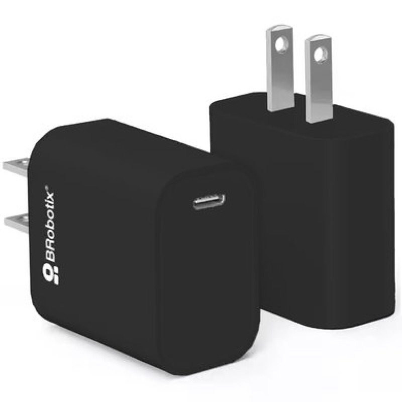 Cargador Brobotix 20W carga rapida  USB-TIPO C V3.0 color Negro
