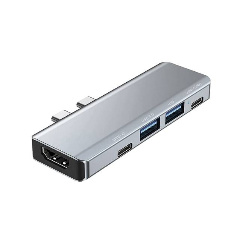 Urban Balance UB52 base para laptop o replicador de puertos Acoplamiento USB 3.2 Gen 1 (3.1 Gen 1) Type-C Plata