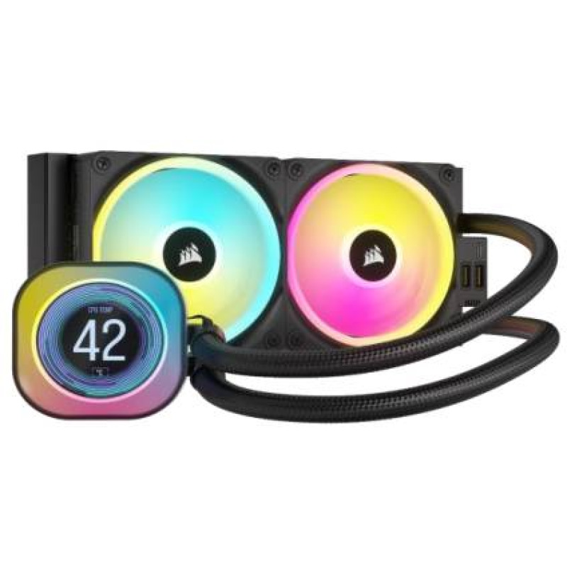 VENTILADOR P/CPU CORSAIR (CW-9061007-WW) ICUE LINK H100I LCD AIO,240MM,ENFRIAMIENTO LIQUIDO,NEGRO image 2
