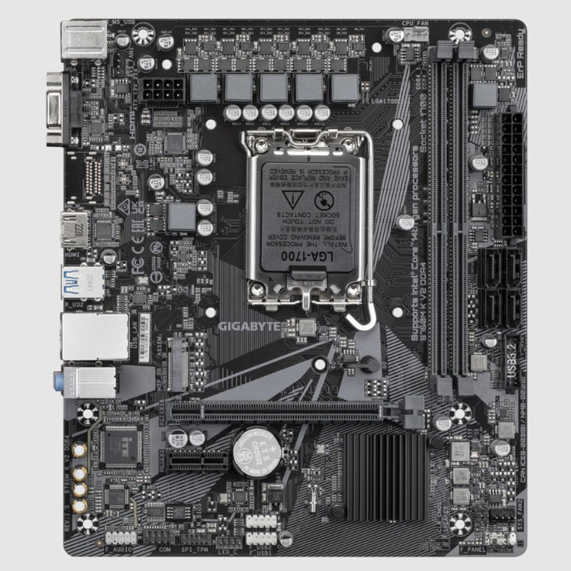 MOTHERBOARD GIGABYTE (B760M K V2 DDR4) SOCKET 1700, 2*DDR4 3200MHZ, HDMI, VGA, MICRO ATX image 3