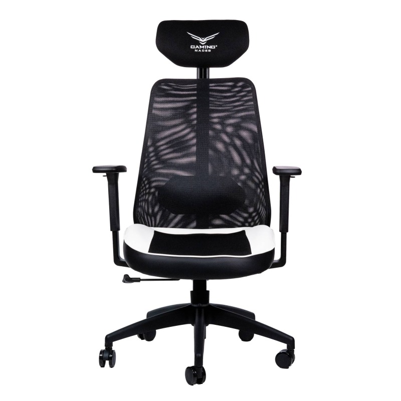 SILLA GAMING NACEB (NA-09S4B) X-ONE BLANCO, RESPALDO DE MALLA, BASE DE NAYLON, 5*PUNTOS DE AJUSTE