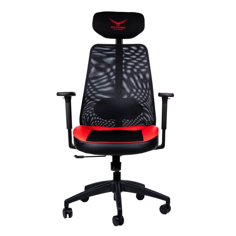 SILLA GAMING NACEB (NA-09S4R) X-ONE ROJO, RESPALDO DE MALLA, BASE DE NAYLON, 5*PUNTOS DE AJUSTE