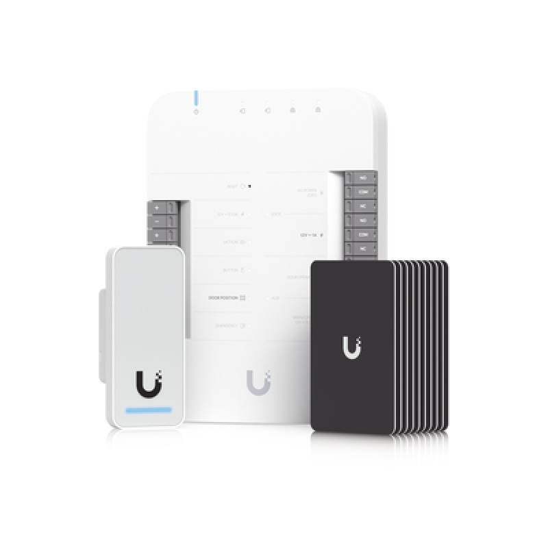 UniFi Access Kit de Inicio Gen 2 Incluye Hub para conexiones lector NFC y movimiento / 10 tarjetas de acceso / sistema completo para abrir una puerta