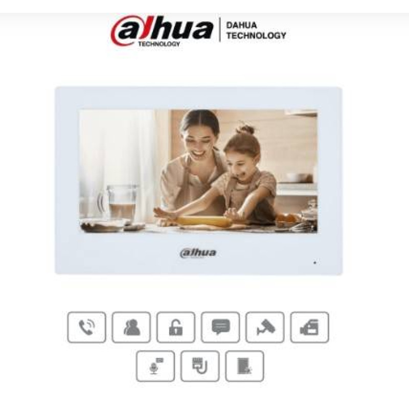 DAHUA VTH2621GW-P - Monitor IP Touch de 7 Pulgadas/ Serie Lite/ Blanco/ Poe Estandar/ 6&1 E&S de Alarmas/ Uso Interior/ Modo No Molestar/ H.265/ Soporta Hasta 4 Frentes de Calle y 4 Monitores Adicionales/  image 3