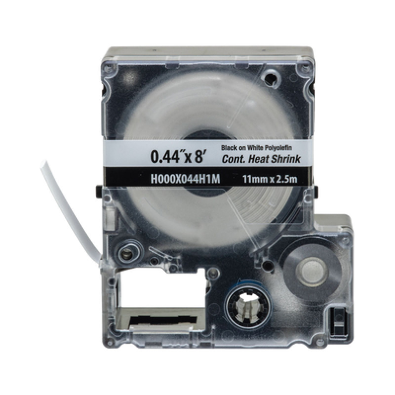 Casete de Etiquetas de Poliolefina de Cinta Continua Tubo Termocontráctil 112 mm 044 in de Ancho y 24 m de largo Para Cables de 2 a 64 mm 1610 AWG de Diámetro Color Blanco