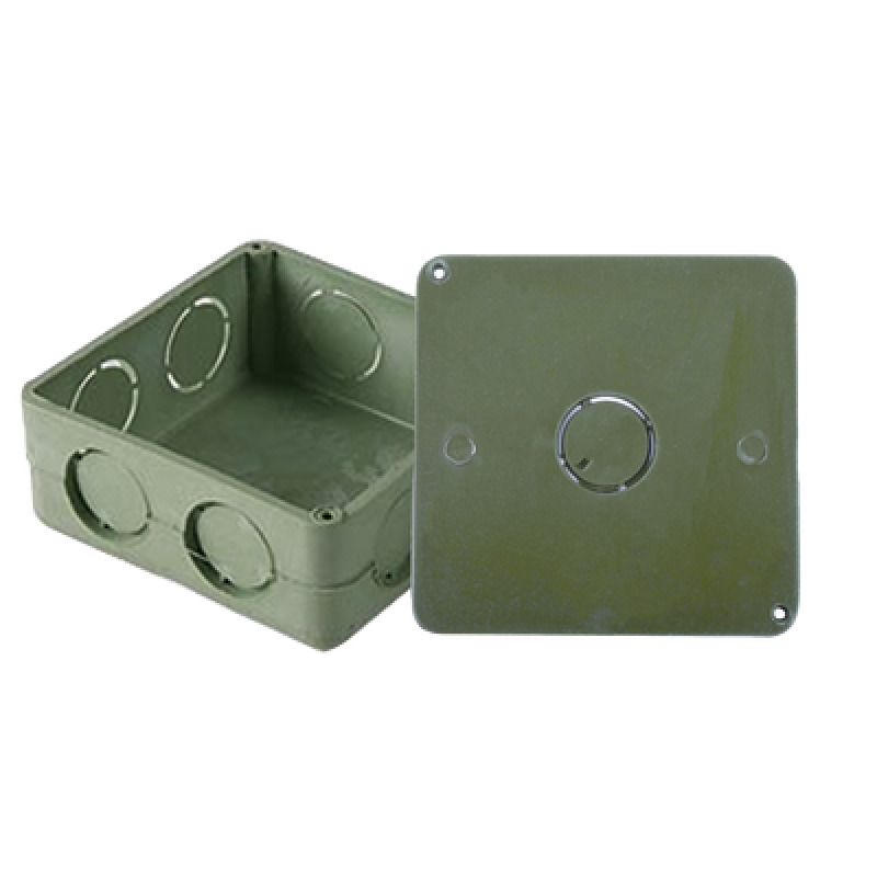 Caja Cuadrada y Tapa de 1 para instalaciones con tubería PVC Conduit pesado