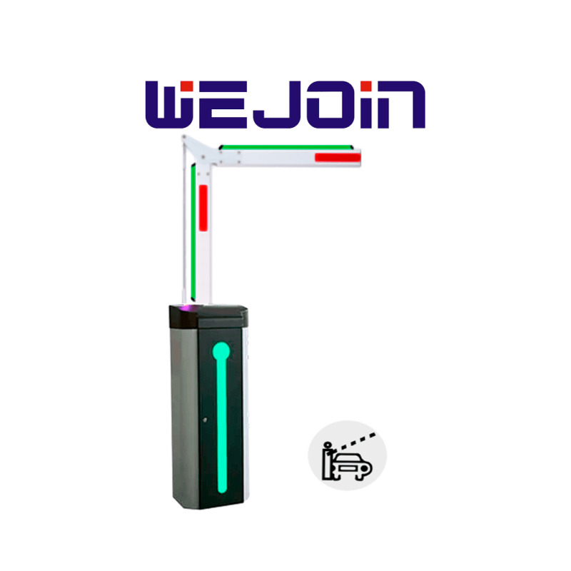 WEJOIN WJCB120VFIL33D90LED - Barrera Vehicular izquierda uso intensivo / Brazo Octagonal Articulado De 3 Metros A 90 Grados con Led / 24VDC / Velocidad 3 segundos / Izquierda o Derecha