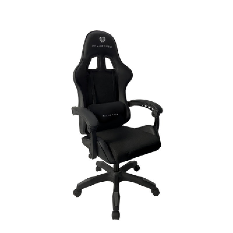 SILLA GAMER BALAM RUSH POWER RUSH V2 BLACK EDITION / INCLINACION 135° / TELA Y PIEL SINTETICA / RECLINABLE / MAX 120 KG / COJIN LUMBAR / PISTON CLASE 3 / REPOSABRAZOS FIJO / NEGRO / BR-934534 image 2