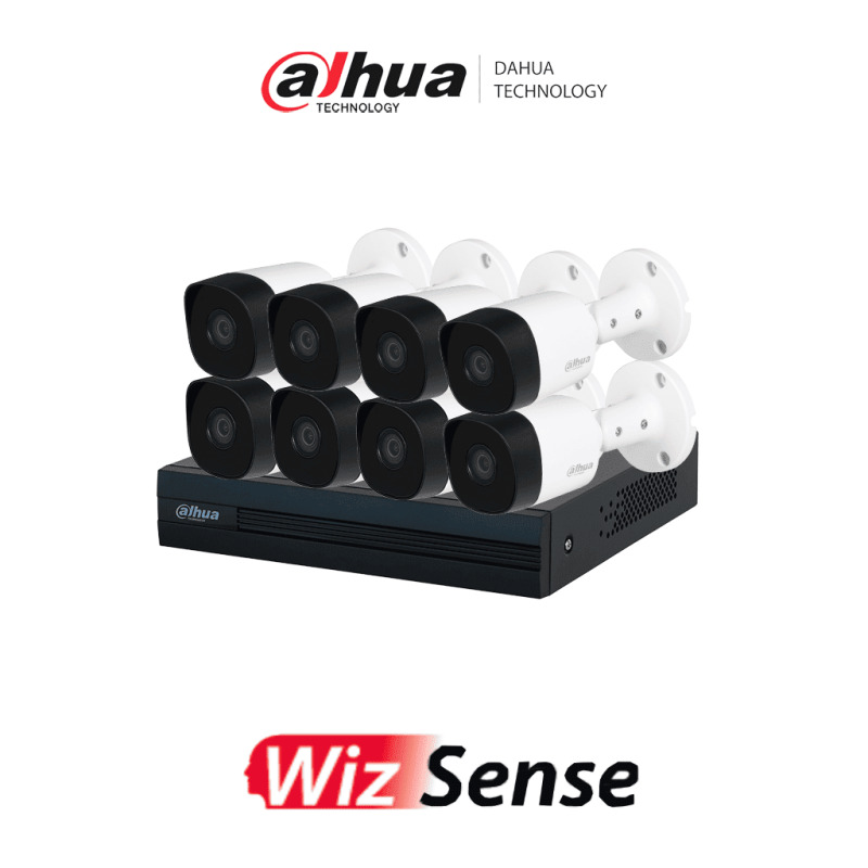 DAHUA KIT/XVR1B08-I/8-B2A21N-U - Kit con DVR Cooper-I WizSense de 8 Canales ofrece 8 cámaras de 2 MP con visión 1080p, tecnología de IA y compresión H.265+. Admite hasta 10 canales IP, incluye SMD Plus y permite búsqueda de personas y vehículos #LoNuevo