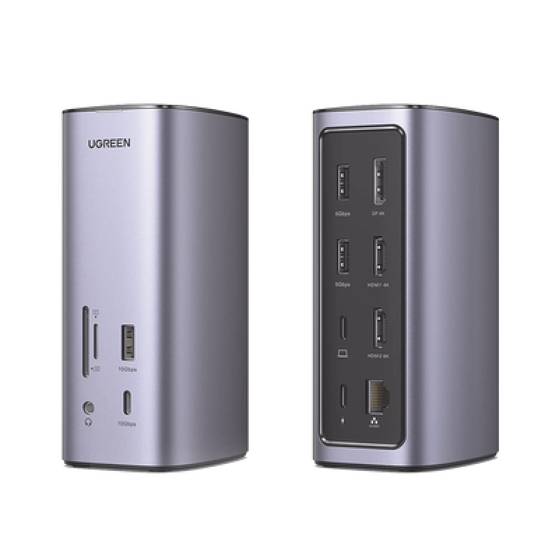 HUB USBC Docking Revodok Pro 12 en 1 | 2 USBA 30 | 1 USBC PD Carga 100W | 1 USBA 31 | 1 USBC 31 | HDMI 4K | HDMI 8K Ultra HD | Display Port 4K | RJ45 Gigabit | Lector Tarjeta SD  Micro SD TF | Jack Audio 35mm image 2