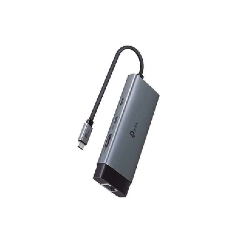 Adaptador HUB 6 en 1 1 puerto USBC entrada 1 puerto HDMI 4K 1 puerto Ethernet Gigabit 1 puerto USBC y 2 puertos USBA image 2
