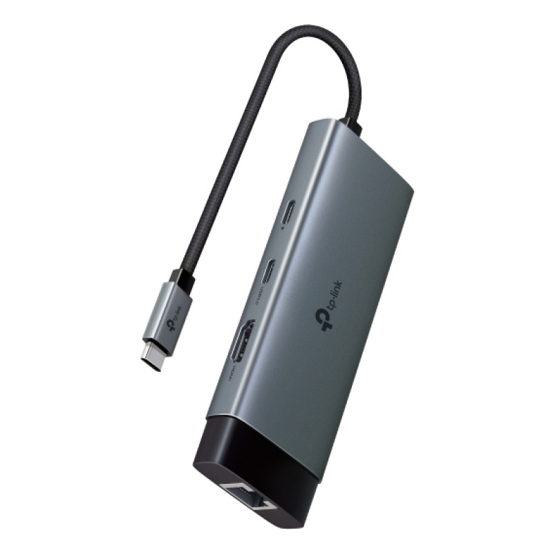 Adaptador HUB 6 en 1 1 puerto USBC entrada 1 puerto HDMI 4K 1 puerto Ethernet Gigabit 1 puerto USBC y 2 puertos USBA