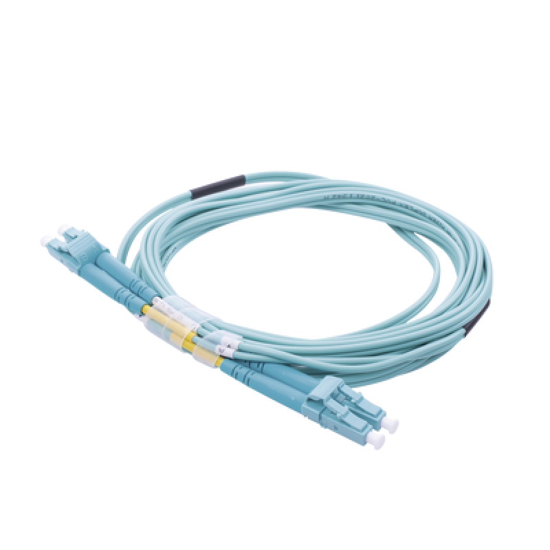 Jumper de Fibra Óptica Multimodo OM4 50/125 LCLC OFNR Riser 20 mm Dúplex Aqua 3 metros image 2
