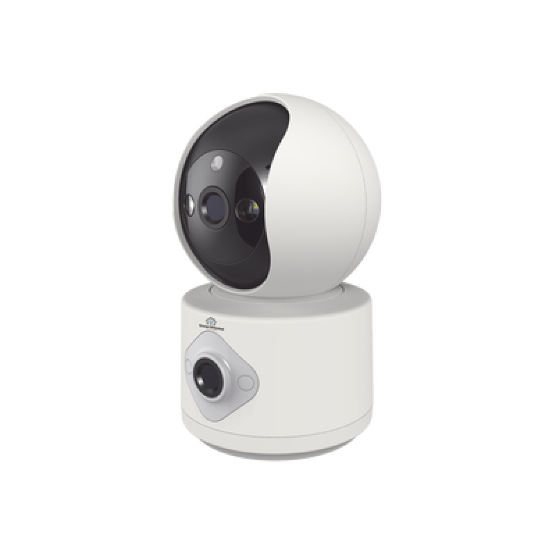 Camara doble lente 3mp| Wifi| autoseguimiento| Detección de movimiento| audio de 2 vias| almacenamiento hasta 128GB