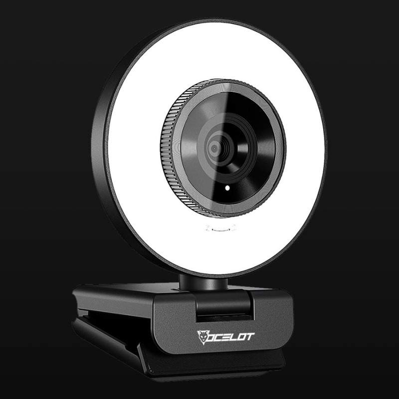 CAMARA WEB OCELOT GAMING IRIS-W1 / FULL HD / 60FPS / ARO DE LUZ 3 TONALIDADES / USB / COLOR NEGRO