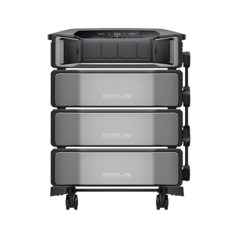 Estación de Energía Delta Pro Ultra 72kW para Respaldo Residencial Incluye Batería de Litio LFP 6kWh 18kWh Totales Sincronización para Mayor Potencia Carga Solar Hasta 4000W Capacidad de Trabajo Online 0ms