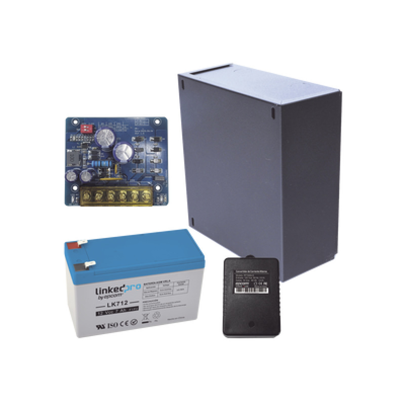 Kit con fuente PLB2 con salida de 12 Vcc a 25 Amper incluye transformador y batería de 12 V a 7 Amper  image 3