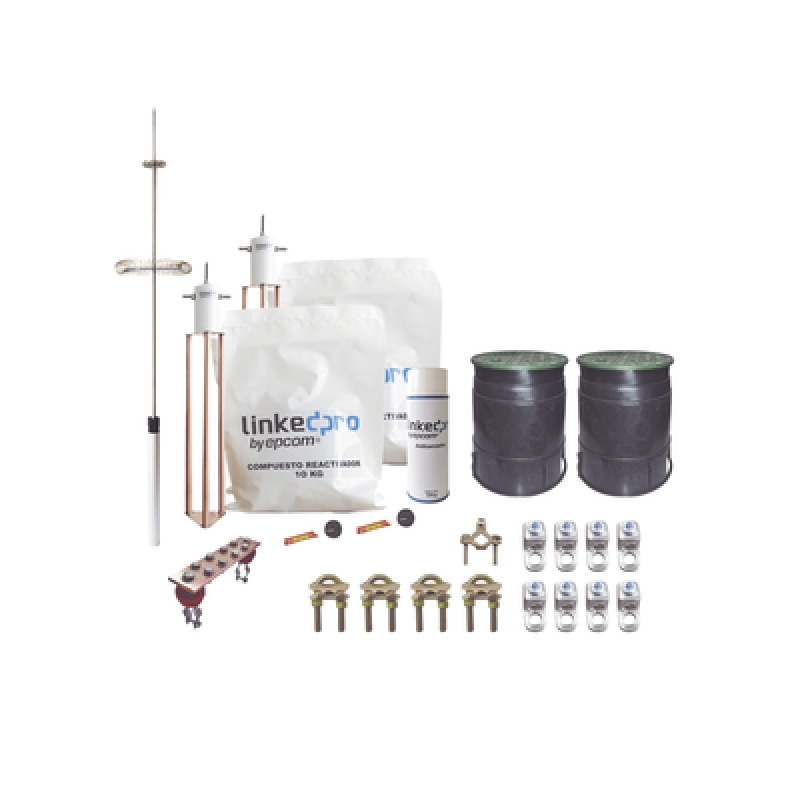 Kit Pararrayo  LINKEDPRO con Accesorios de Instalación en Torre de Hasta 30 m de Altura