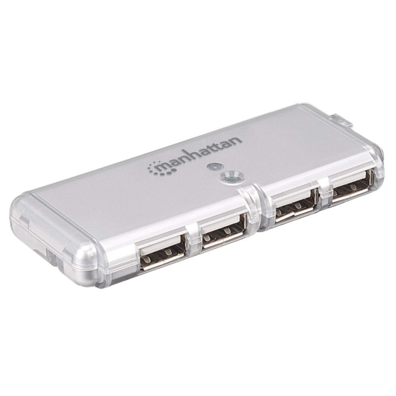 MANHATTAN 160599 - Hub USB de 4 Puertos de Alta Velocidad/ Provee Energía/ Cable USB Integrado/ Protección Contra Sobrecarga de Corriente (hot-swappable)/ LED Indicador de Alimentación/ image 4