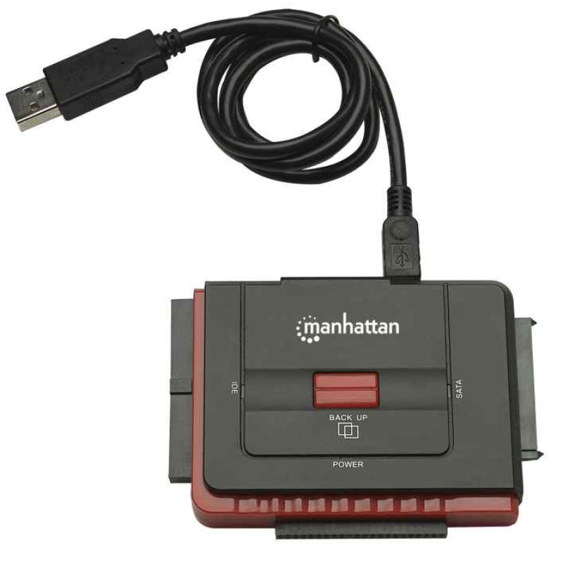 ADAPTADOR USB,MANHATTAN,179195, 2.0 A HDD IDE40/SATA OTB