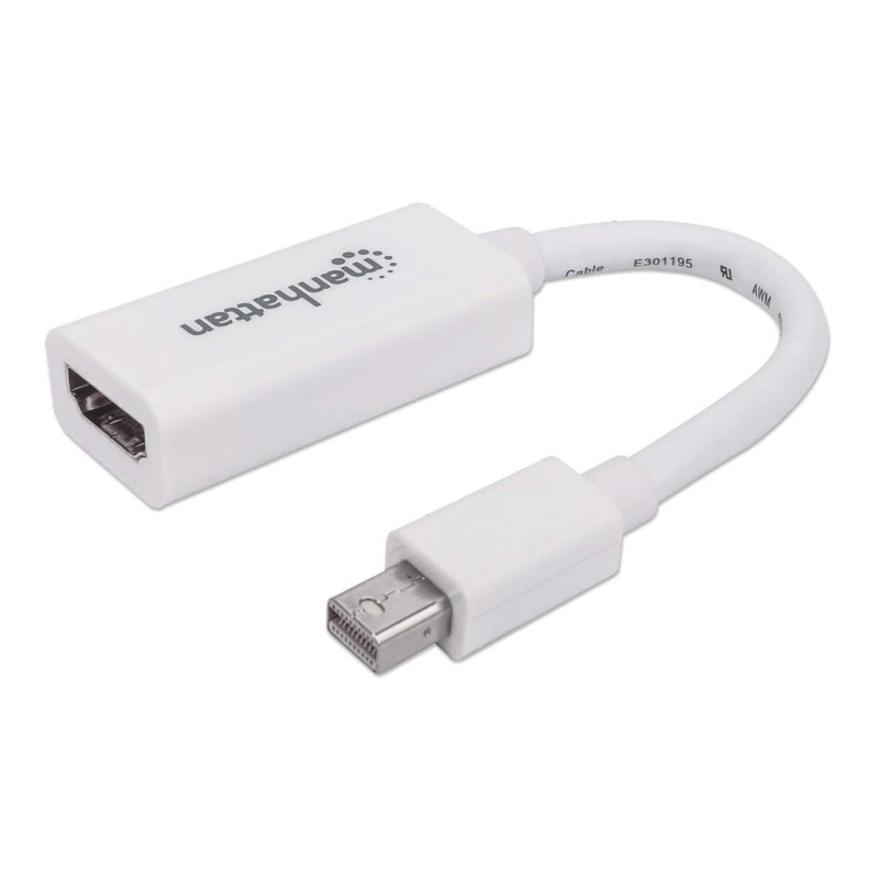 MANHATTAN 322461 - Adaptador Pasivo de Mini DisplayPort a HDMI/ Mini DisplayPort Macho a HDMI Hembra/ Soporta Una Resolución de 1080p@60Hz/ Soporta Audio sin Compresión/ 