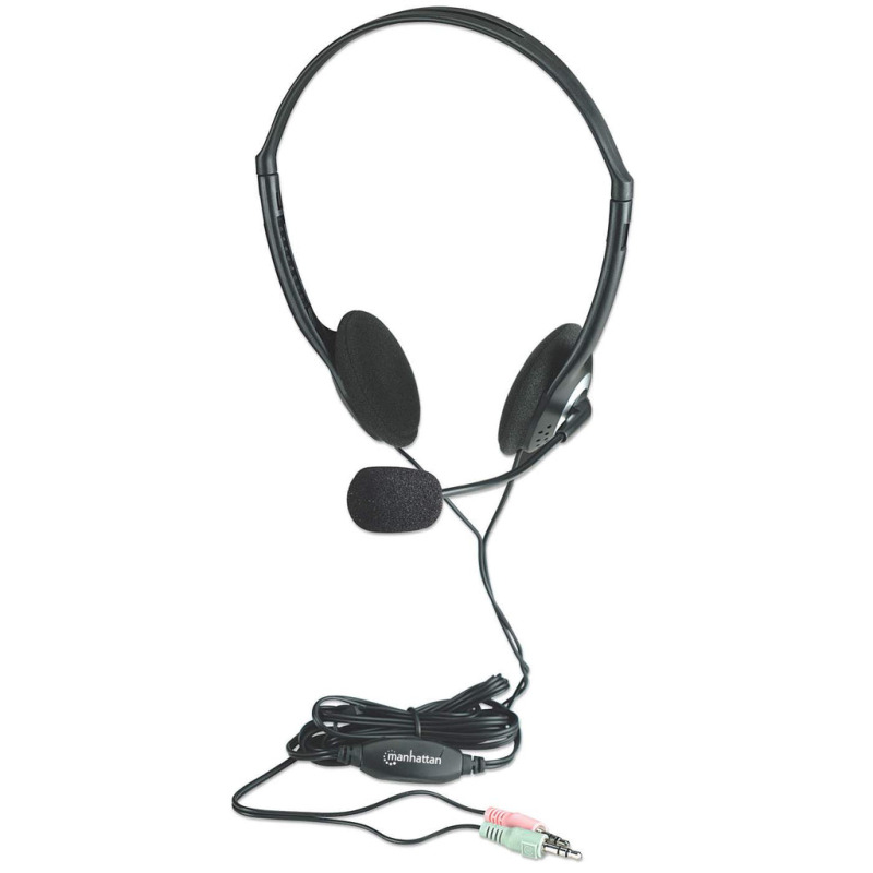 AUDIFONO DIADEMA,MANHATTAN,164429, C/MICROFONO ESTANDAR PLASTICO