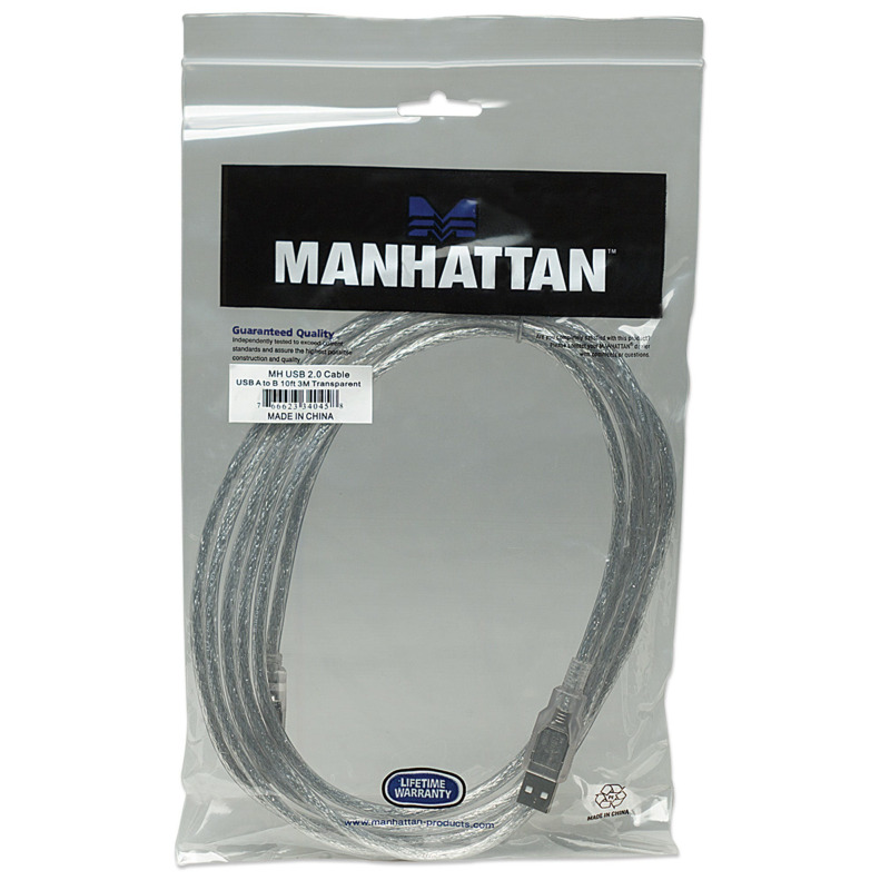 CABLE USB,MANHATTAN,340458, V2.0 A-B  3.0M, PLATA image 5